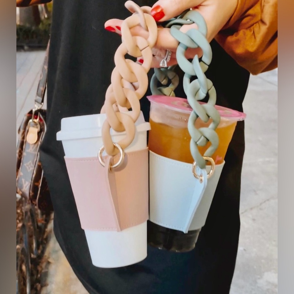 Coffee Purse/ Holder in Light Pink🧋💕